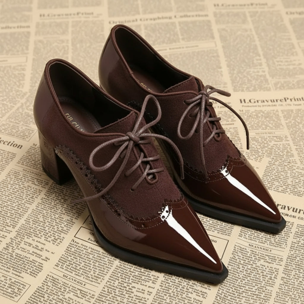 Escarpins Femme Talons Hauts - Luxe Bout Pointu Lacets 2025