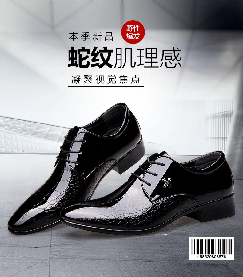 Chaussures Oxford Homme Mariage - Cuir Verni Bout Pointu Luxe