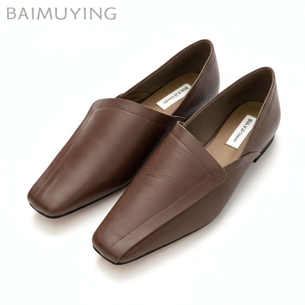 Mocassins Femme Cuir - Bout Carré Confort Marche Hiver 2025