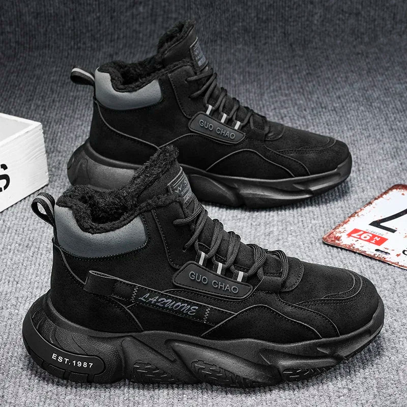 Bottines Sport Homme Hiver - Sneakers Casual Plateforme Confort