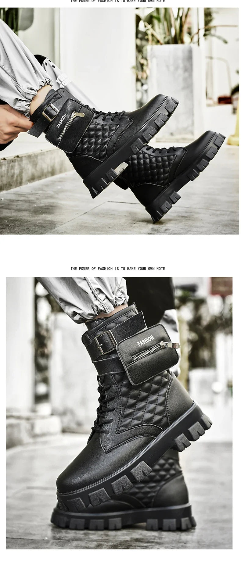 Bottines Homme Casual Hiver - Sneakers Montantes Zip Confort