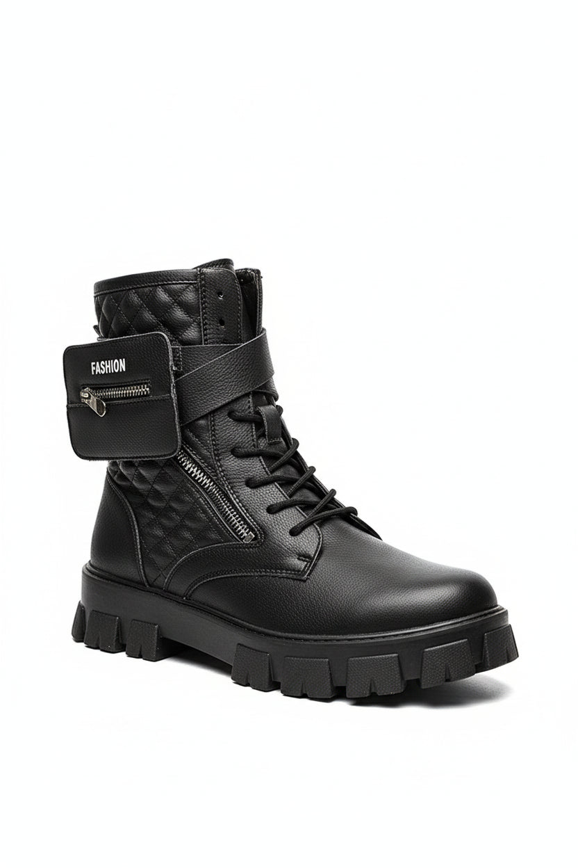 Bottines Homme Casual Hiver - Sneakers Montantes Zip Confort