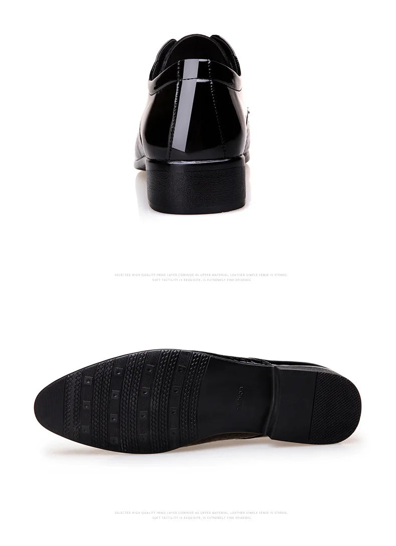 Chaussures Oxford Homme Mariage - Cuir Verni Bout Pointu Luxe