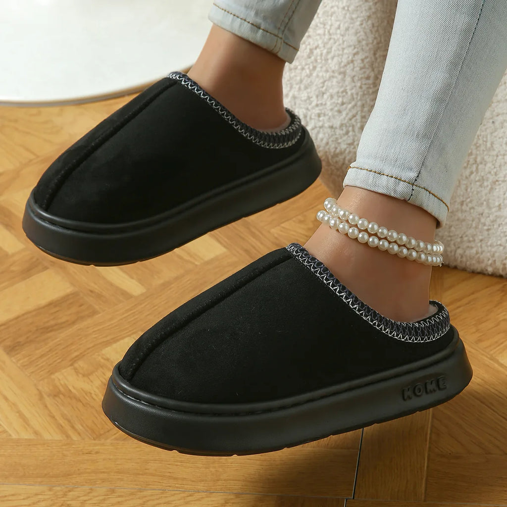 Pantoufles Hiver Femme - Intérieur Peluche Antidérapantes Chaudes