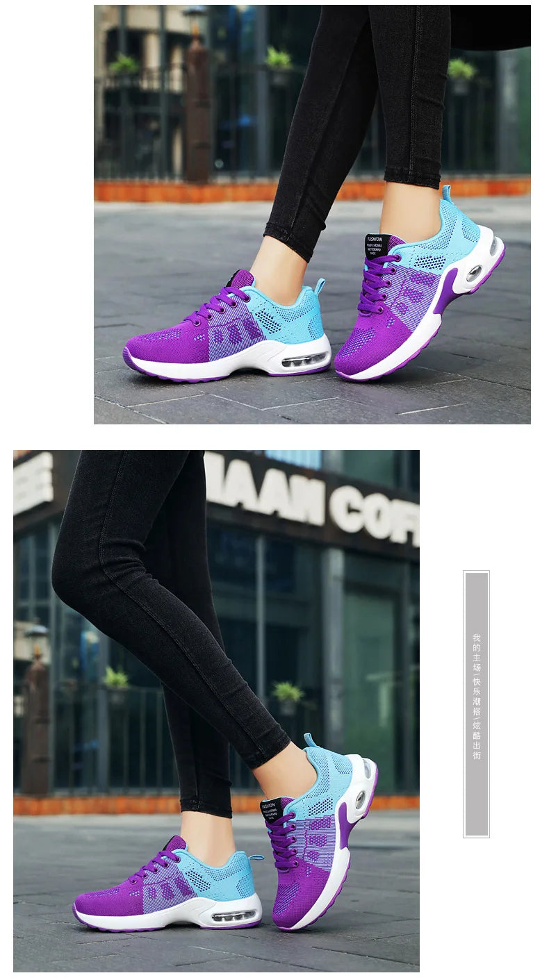 Sneakers Femme Été Coussin Air - Plateforme Mesh Respirantes Légères