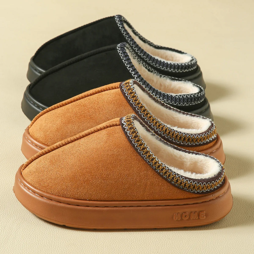 Pantoufles Hiver Femme - Intérieur Peluche Antidérapantes Chaudes